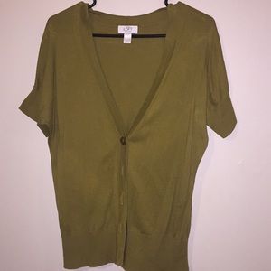 Short sleeve green cardigan